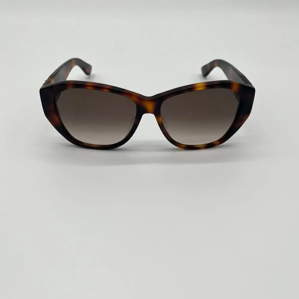 SAINT LAURENT Sunglasses Unisex, Havana Geometric Tortoise Shell, Case Included